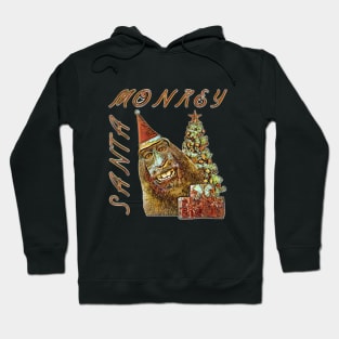 Santa Monky Christmas tree gift Hoodie